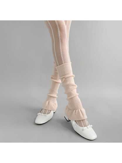 Cozyra – Ribbed Ruffle Leg Warmers