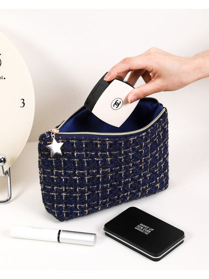 Cosbai - Textured Tweed Travel Pouch