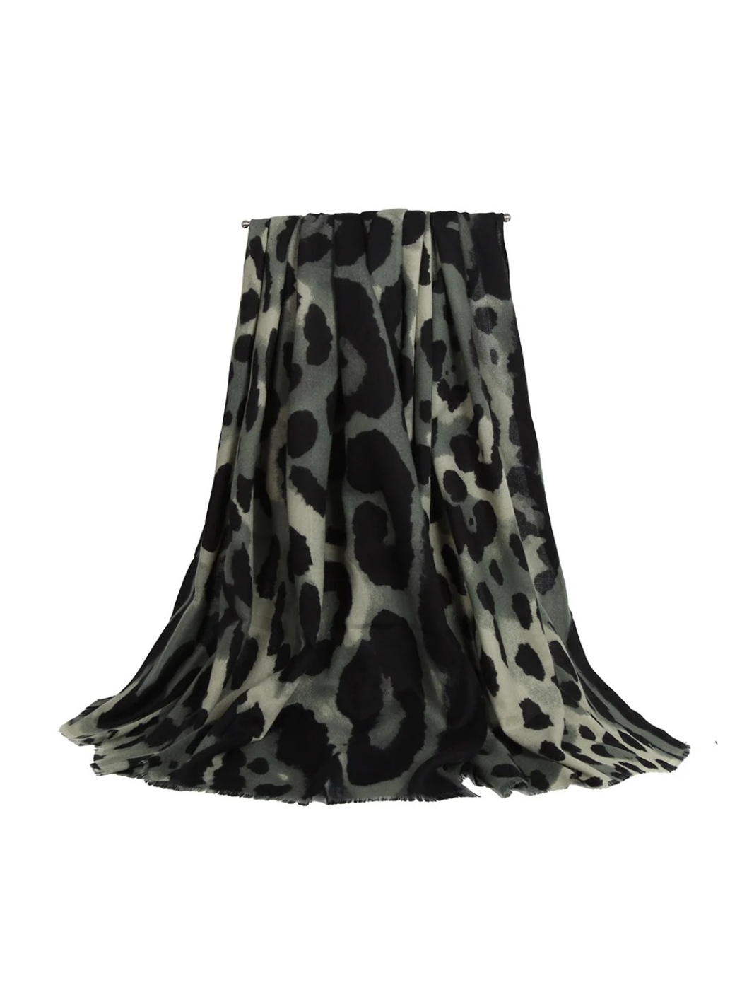 Scarvii - Abstract Leopard Print Fringe Scarf