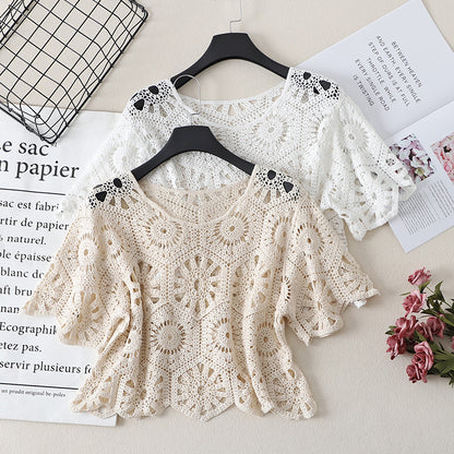 Crosa Crochet Hollow Out Cardigan for Women main product view
