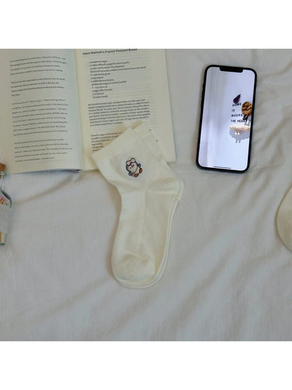 Rufia - Cute Penguin Embroidered Casual Crew Socks