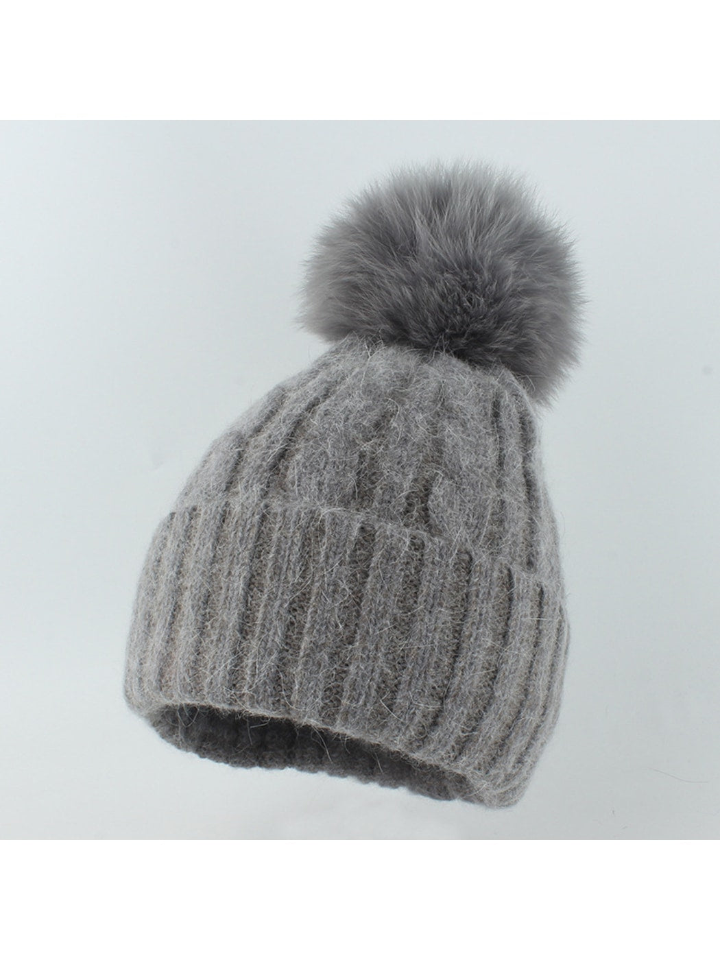 Haila - Ribbed Pom Pom Winter Knit Beanie