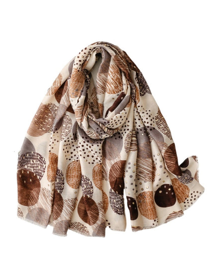 Scarvii - Soft Retro Geometric Print Scarf - 4 Colors