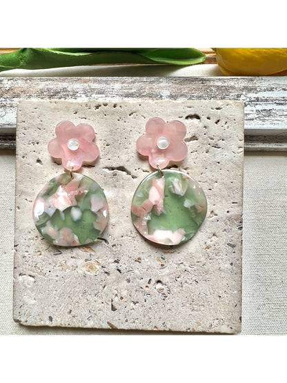 Earwish - Blossom Marble Drop Earrings