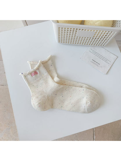 Rufia - Cute Icon Speckled Ankle Crew Socks