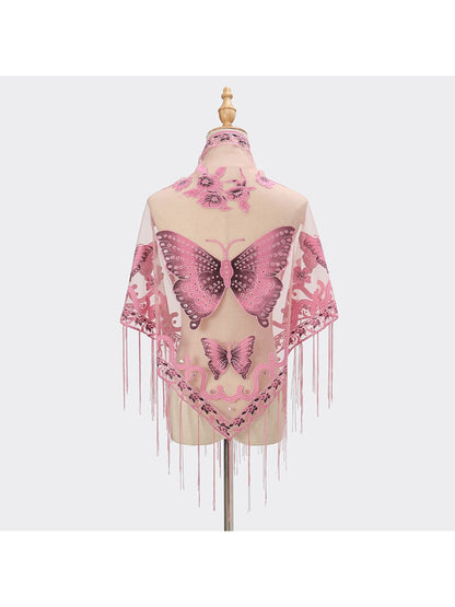 Scarvii Butterfly Fringe Triangle Scarf