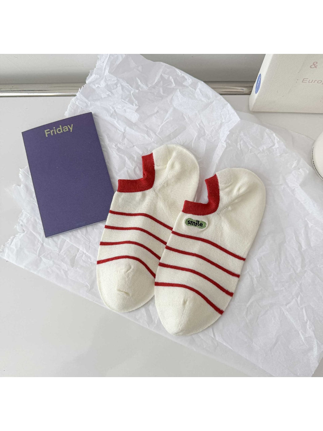 Rufia - Women's Low-Cut Striped Invisible Socks