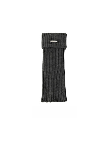 Cozyra - Ribbed Buckle Detail Slouch Leg Warmers