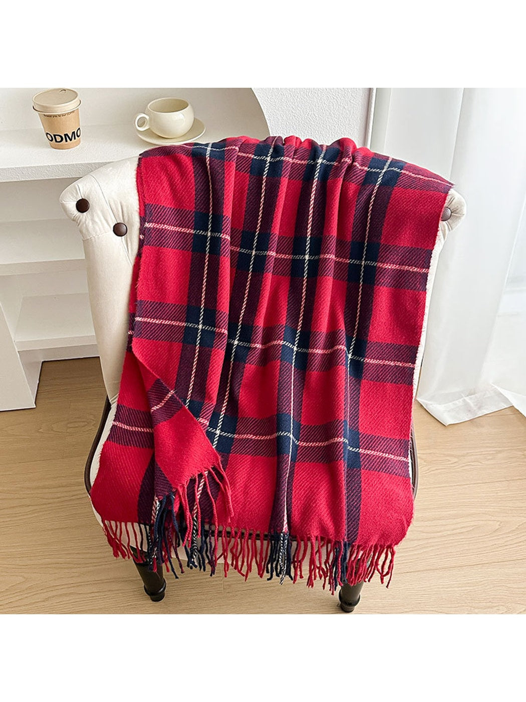 Scarvii - Classic Plaid Tassel Winter Wrap Scarf