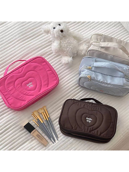 Close-up of inside Cosbai large travel cosmetic organizer