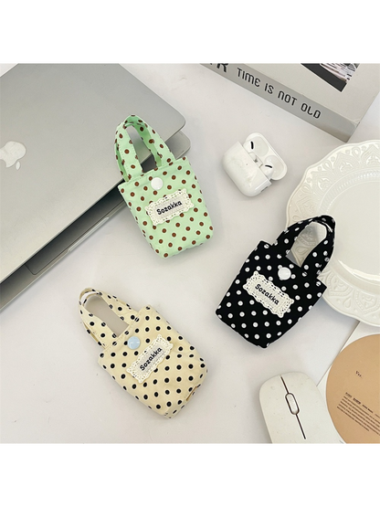 Cosbai - Polka Dot Lace Snap Pouch