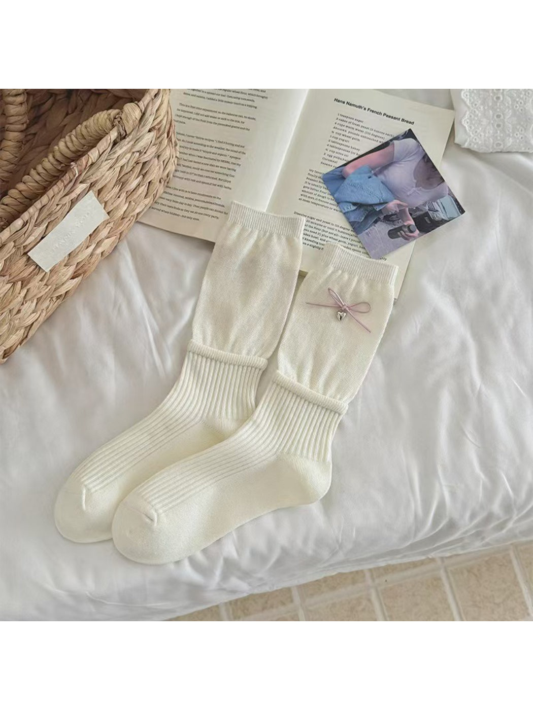 Rufia - Delicate Ribbon Charm Crew Socks product image 5