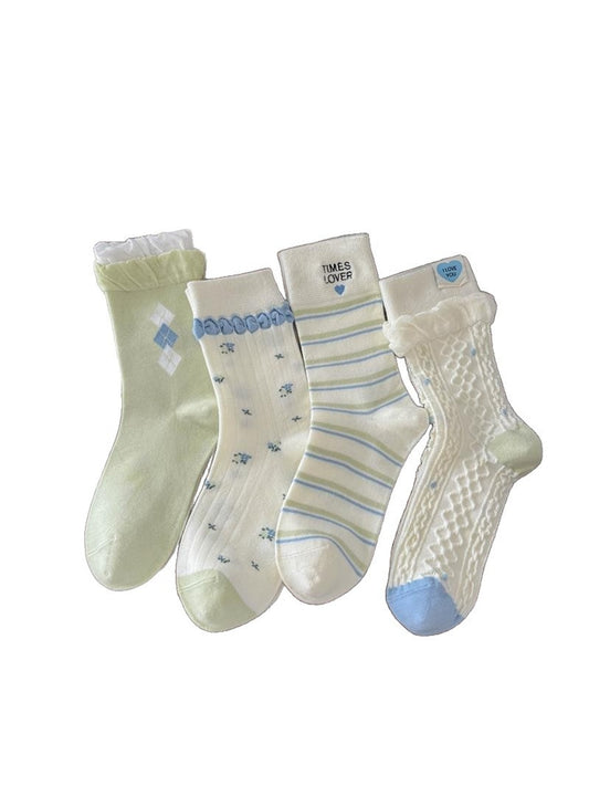 Rufia - Fresh Style Printed Crew Socks