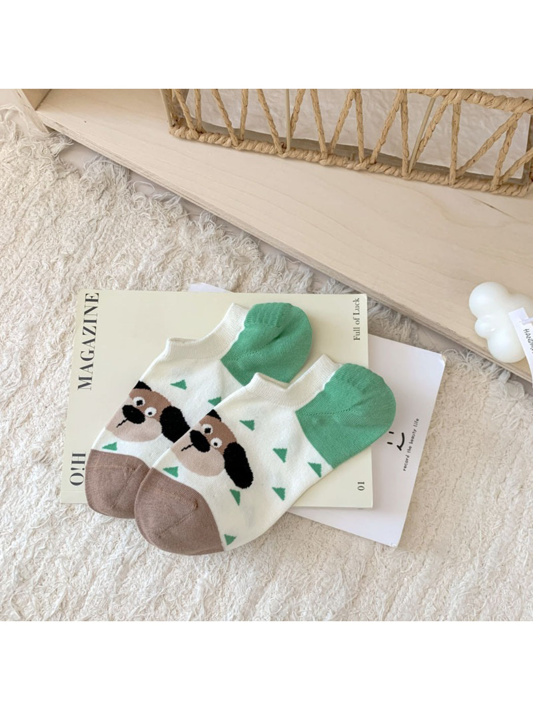 Rufia - Playful Cat and Dog Knit Ankle Socks product image 4