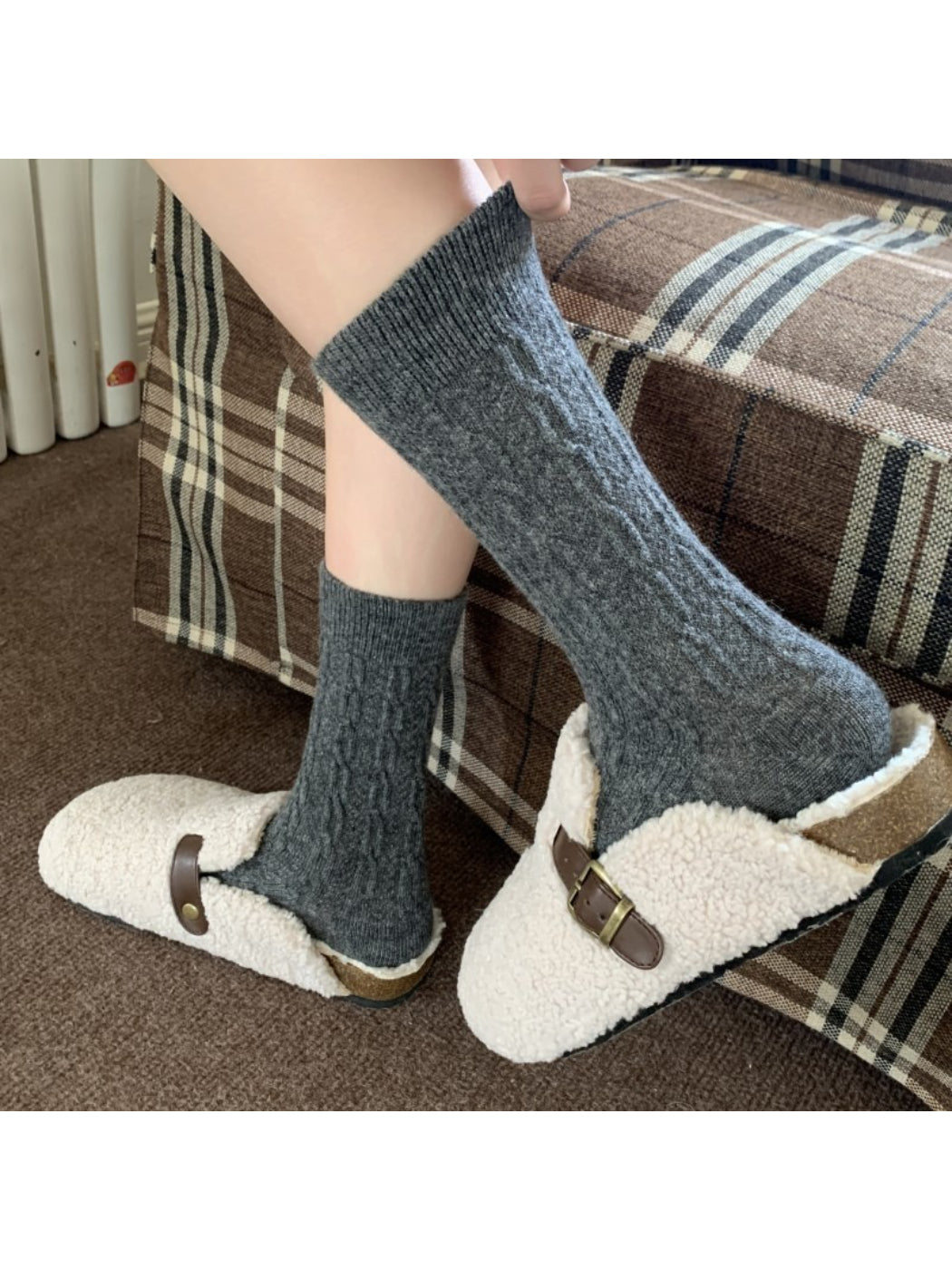 Rufia - Cable Knit Mid-Calf Socks