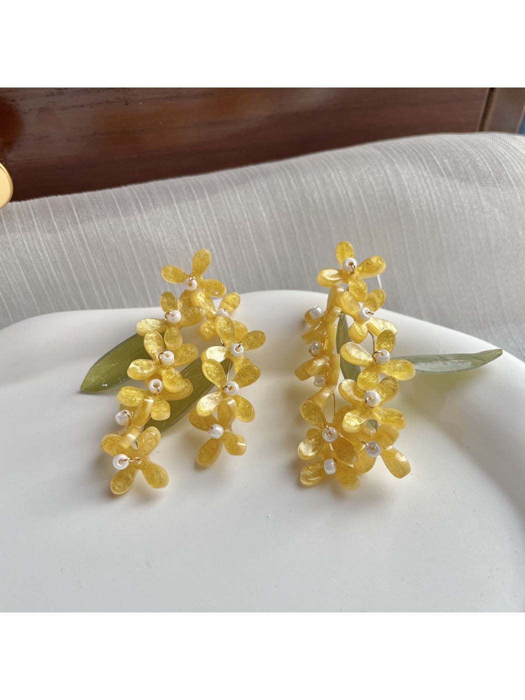 Earwish - Osmanthus Flower Long Drop Earrings