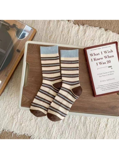 Rufia - Balanced Stripe Ribbed Crew Socks