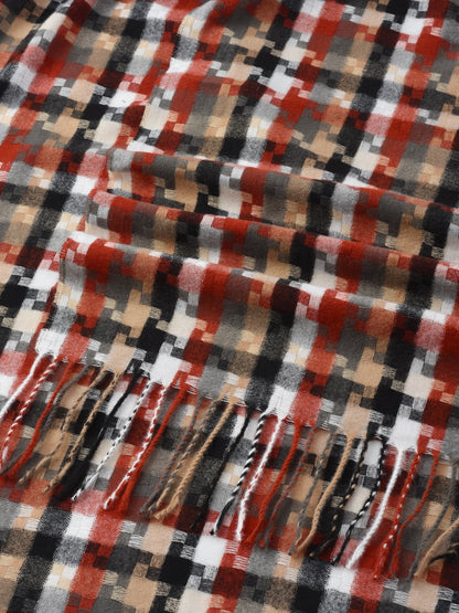 Scarvii – Pixel Plaid Fringe Scarf