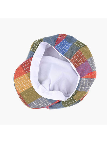 Haila - Retro Patchwork Plaid Newsboy Cap