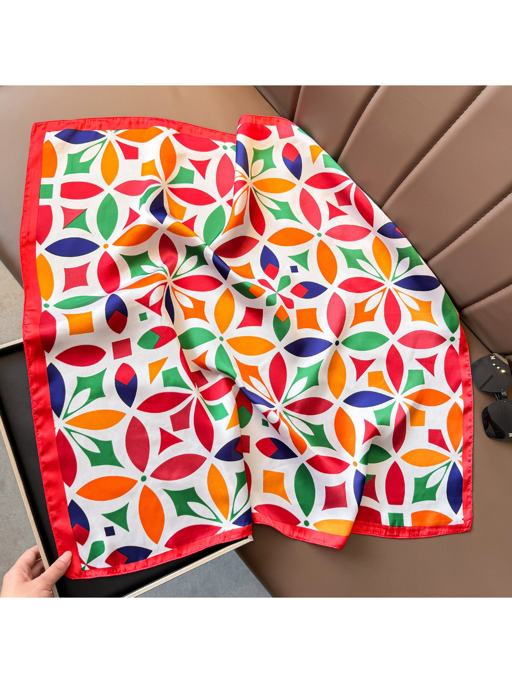 Scarvii Colorful Geometric Square Scarf