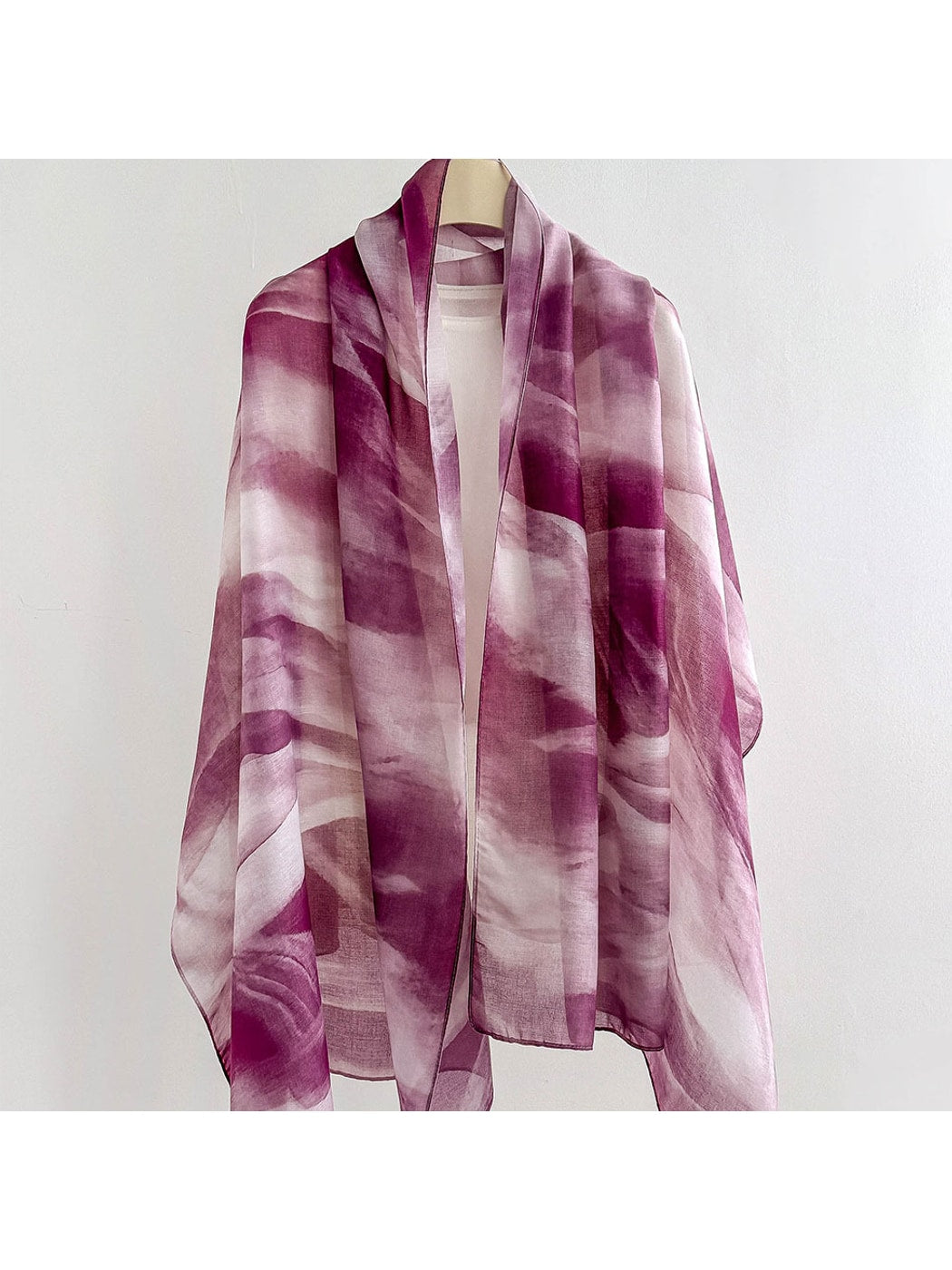 Scarvii - Simple Plant Print Fashion Summer Wrap Scarf