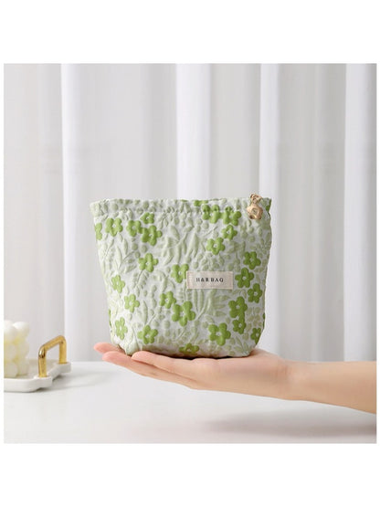 Cosbai - Light Green Floral Toiletry Organizer Bag