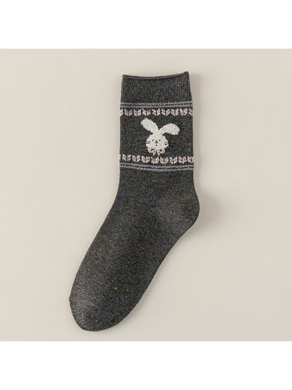 Rufia - Cute Cartoon Dog Mid-Calf Socks for Women