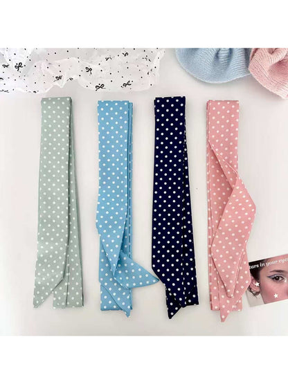 Scarvii Retro Polka Dot Print Skinny Scarf