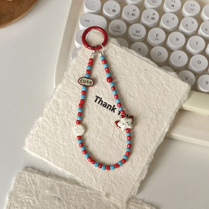 Cutie Red Blue Star Beaded Phone Strap main product view