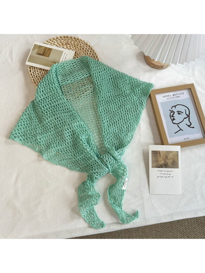Scarvii - Openwork Knit Triangle Scarf