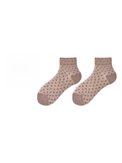 Rufia - Minimal Dot Pattern Muted Crew Socks