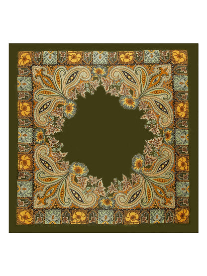 Scarvii - Bright Floral Pattern Fashion Square Scarf