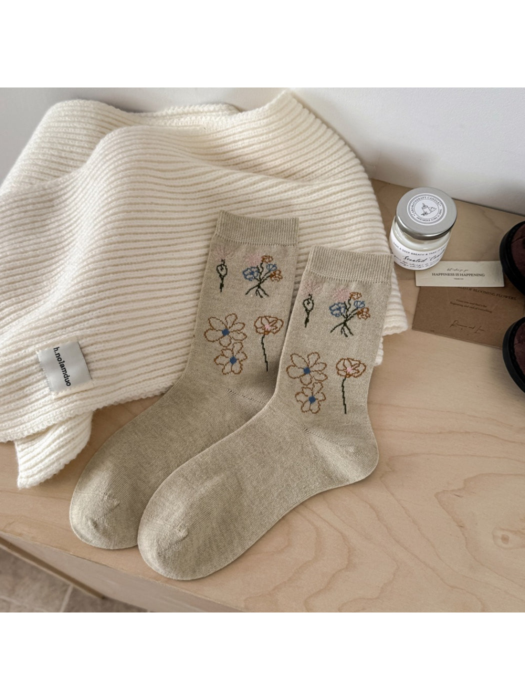 Rufia - All-Season Ribbed-Cuff Crew Socks