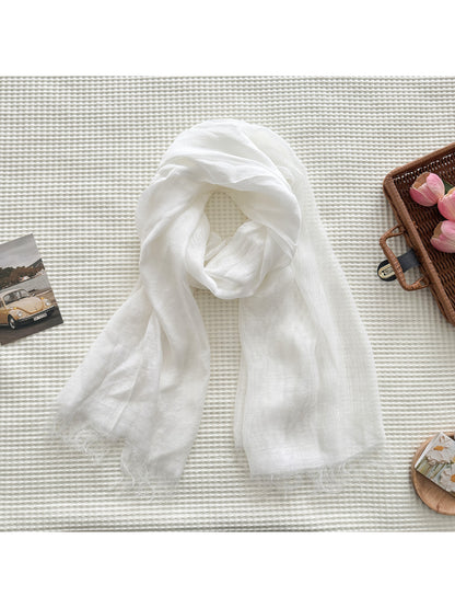 Scarvii - Fringe Edge Woven Long Scarf