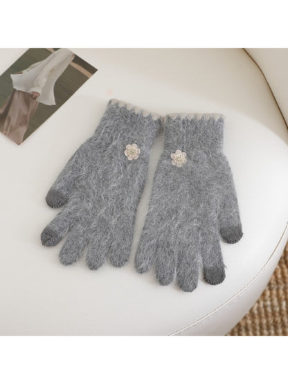 Gloving - Floral Accent Touchscreen Gloves