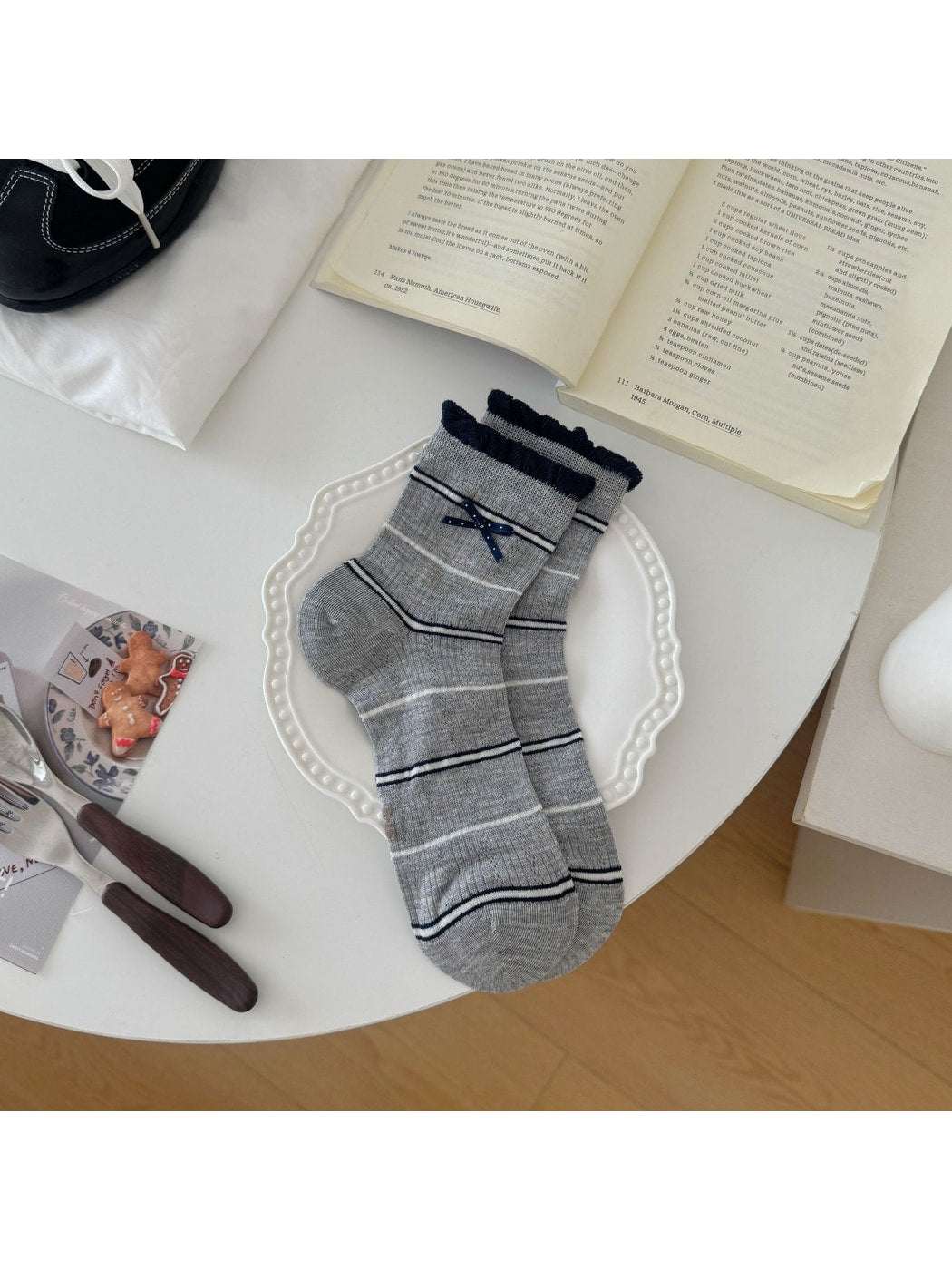 Rufia - Bow and Heart Fashion Ankle Socks