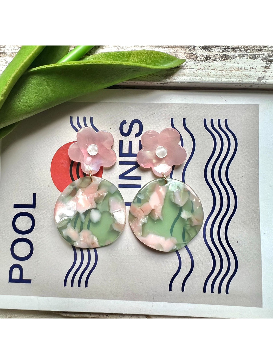 Earwish - Blossom Marble Drop Earrings