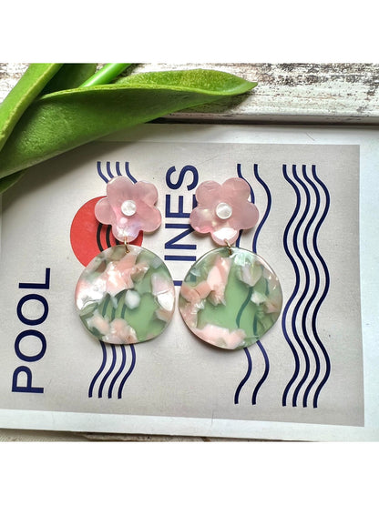 Earwish - Blossom Marble Drop Earrings