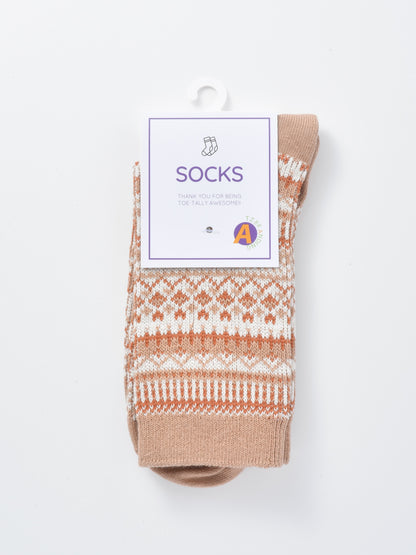 Rufia - Curved Pattern Mid-Calf Socks