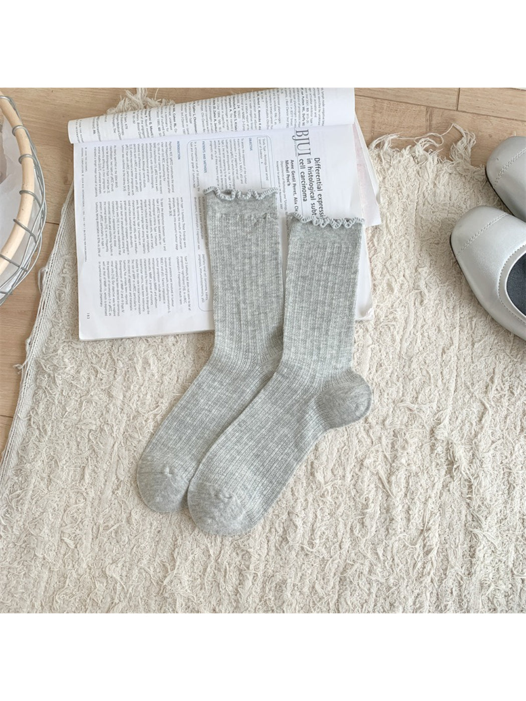 Close-up of Rufia sock heel and toe area showing quality stitching and fabric