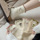 Rufia - Embroidered Bow Mid-Calf Socks