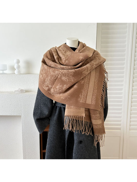Scarvii - Reversible Jacquard Fringe Scarf