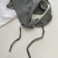 Scarvii - Elegant Lace Trim Gingham Triangle Scarf