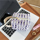 Cosbai woven stripe cosmetic bag laying flat showing full striped design