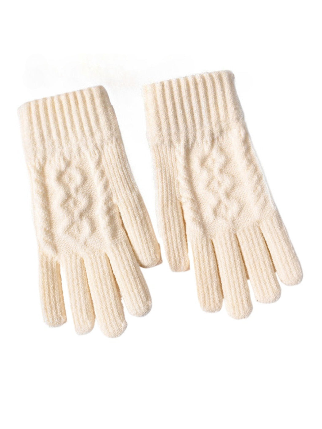 Gloving - Cable-Knit Ribbed Full Finger Gloves