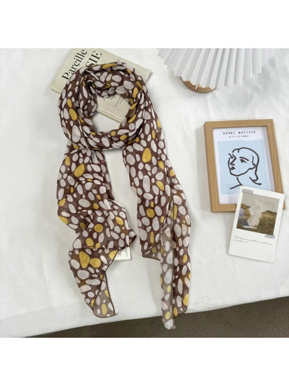 Scarvii - Botanical Floral Print Sheer Scarf