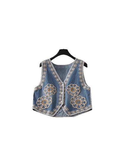 Crosa - Mixed Patterns Embroidered Vest
