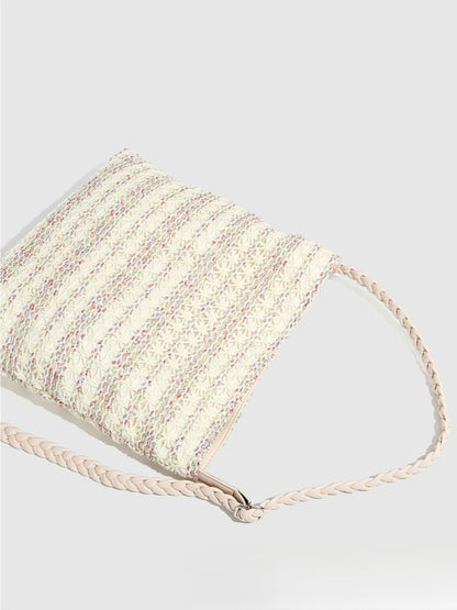 Cosbai - Rainbow Woven Single-shoulder Bag with Large Capacity