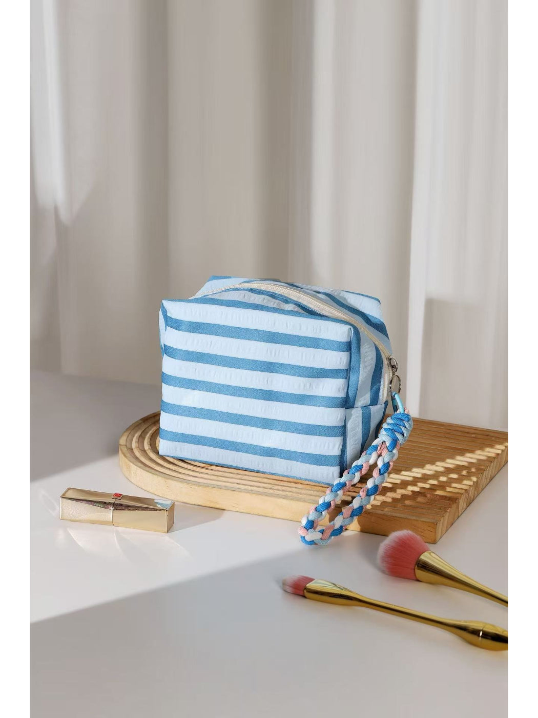 Cosbai - Classic Stripe Cosmetic Bag