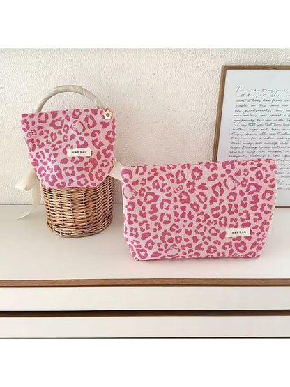Cosbai - Leopard Print Travel Toiletry Storage Bag